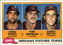 1981 Topps Baseball Cards      451    Chris Bando/Tom Brennan/Sandy Wihtol RC